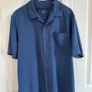Tommy Bahama Men's silk shirt, medium, dusty medium blue